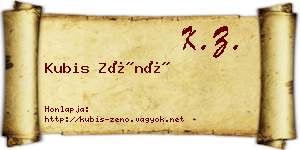 Kubis Zénó névjegykártya
